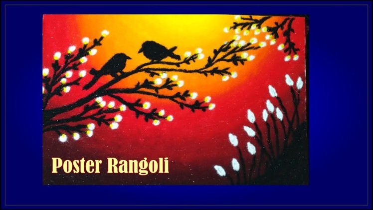 How to make beautiful poster  rangoli .Simple and easy poster rangoli for beginner step by step.