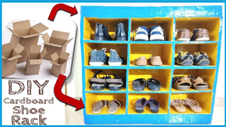 How to Make Cardboard Shoe Rack at Home with Cardboard