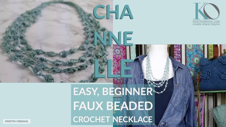 How to Make Chanelle Faux Beaded LEFT HAND Crochet Necklace Beginner Easy Pattern