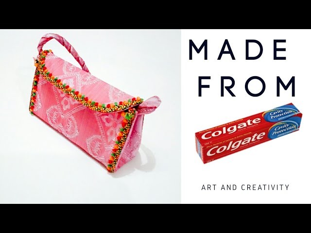 HOW TO MAKE CUTE COIN PURSE MADE OUT OF TOOTHPASTE BOX | EASY DIY PURSE