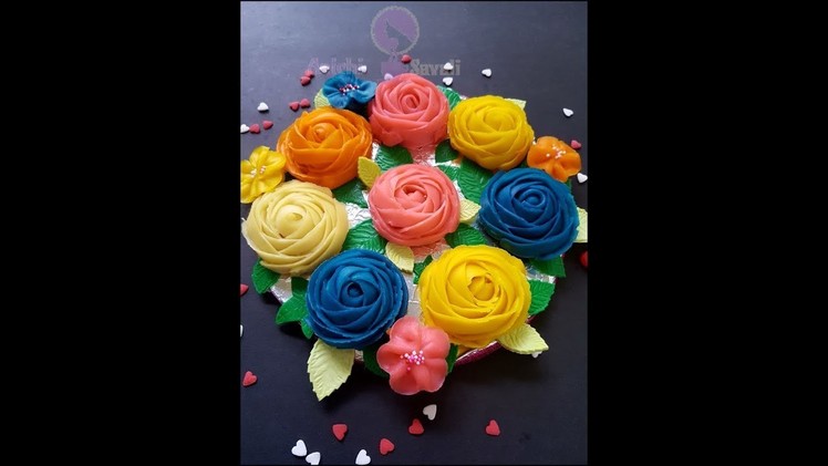 How to make decorative Rose flowers from sweet moong bean paste. roses and wild roses