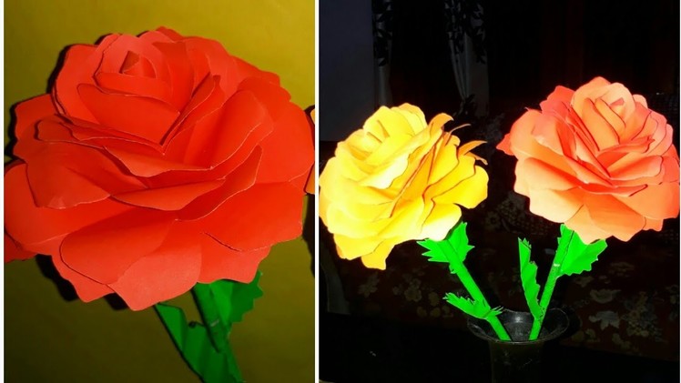 How to Make Easy,realistic and Beautiful Paper rose.How to Make real paper roses.DIY-Paper rose.