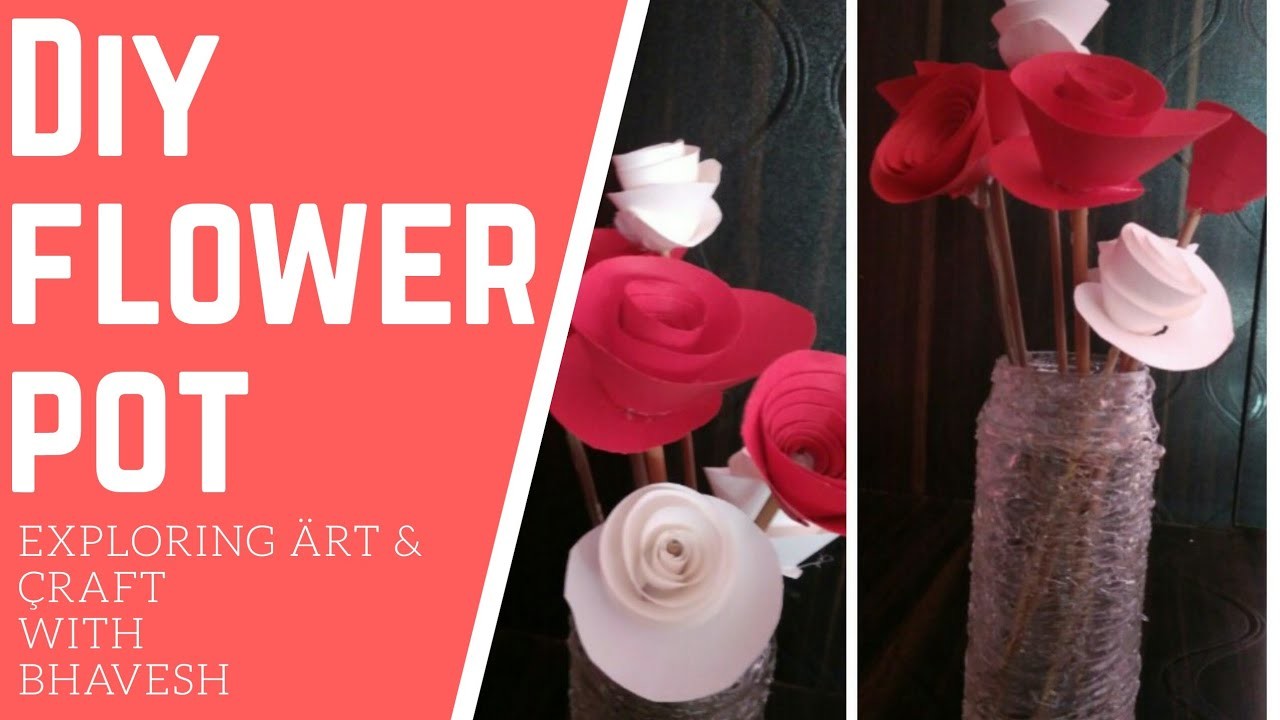 how-to-make-flower-pot-how-to-make-paper-flower-diy-flower-pot-easy