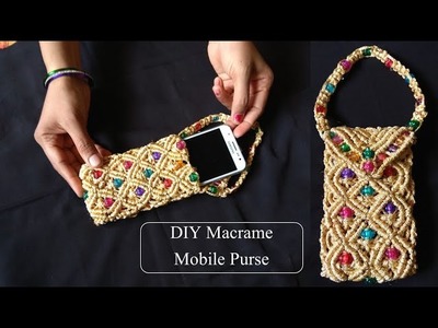 How to make mobile purse with macrame | mobile pouch