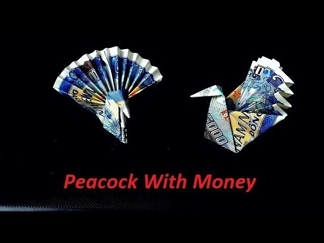 How to make money peacock origami , tutorial folding bird with paper
