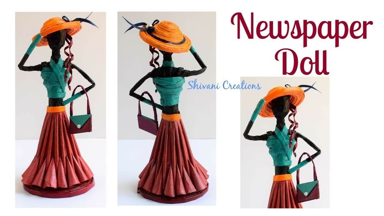 How to make Newspaper Doll. Best from Waste. Paper Showpiece