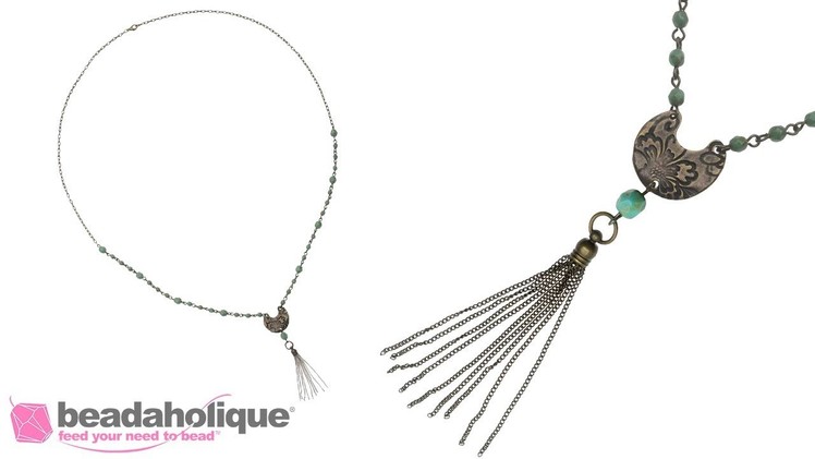 How to Make the Flora Necklace using Beaded Chain and a Chain Tassel