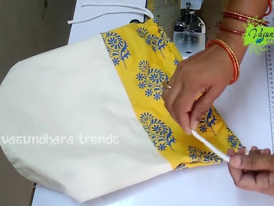 How To Stitch Lunch Bag With Recycled Waste Cloth || How To Sew Lunch Box Bag At Home