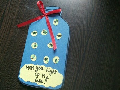 Mother's day card idea for kids | How to make Jar card | firefly card making | handmade card idea