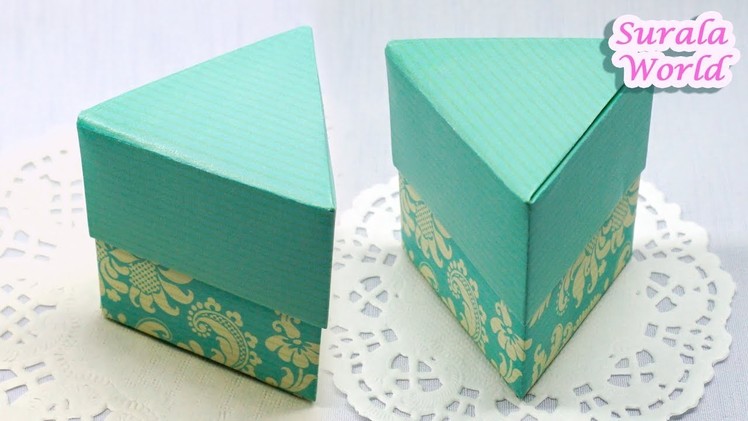 Origami - Triangle Box & Lid, Triangular Gift Box (How to make a Paper box)
