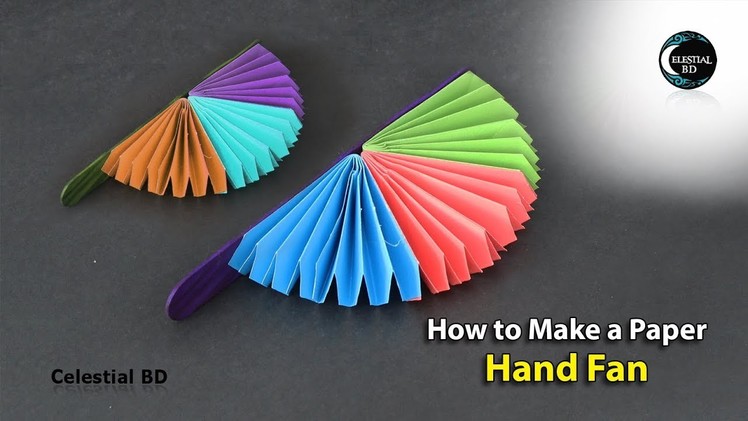 Paper hand fan || how to make a origami hand fan || origami fan ||fan | paper fan makeing tutoria|