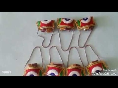 Pasupu kumkum return gifts with sling bags. see how to make sling bag