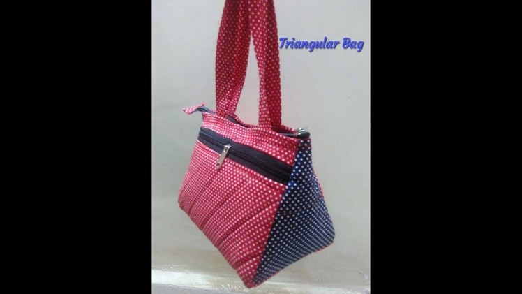 Triangular  small hand bag. how to sew samosa hand bag at home