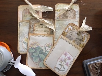 Tutorial - How to Make Thin Tag Pouches Using Tim Holtz, Vellum and Project Life Cards