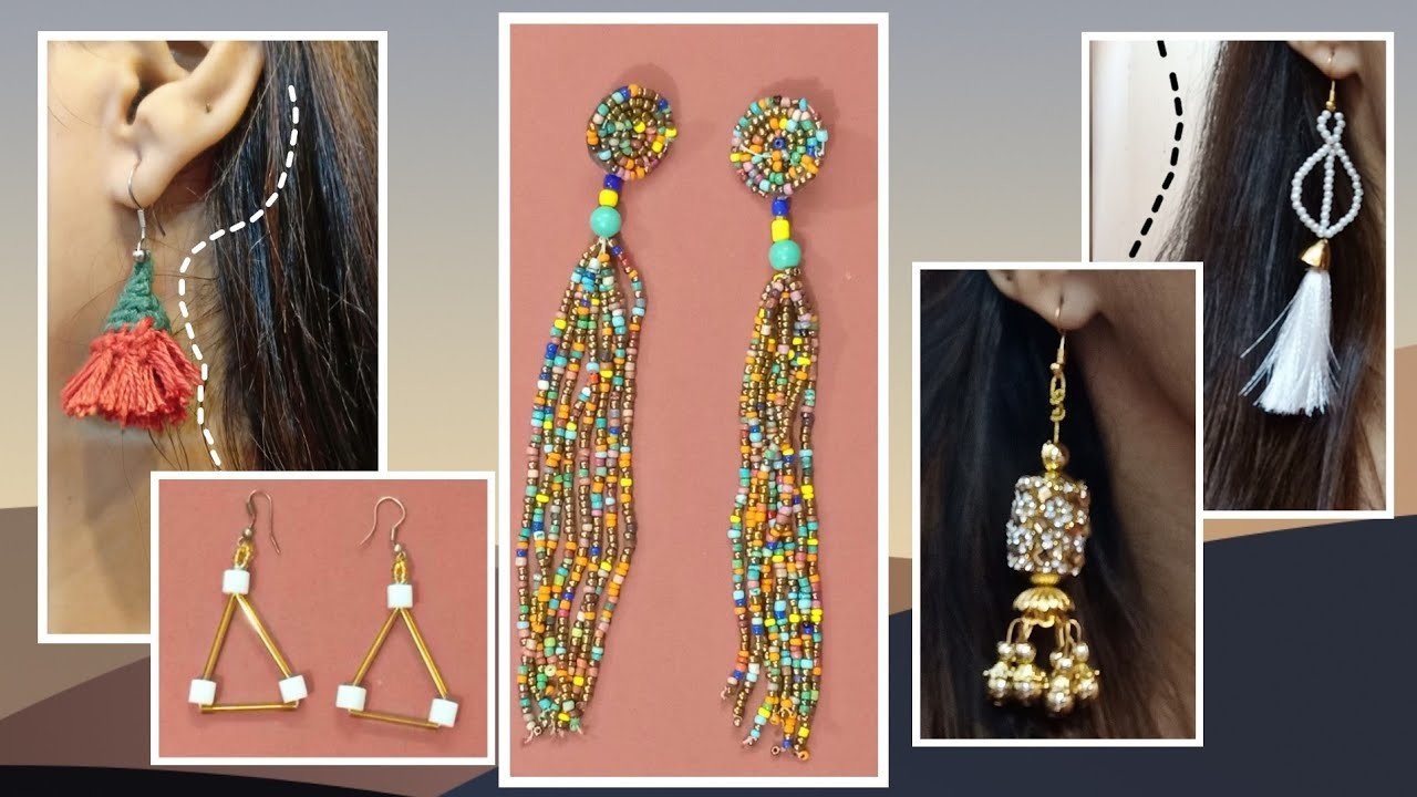 5 easy earrings DIY . Make them at your home with least efforts.