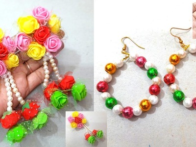 D.i.y how to make handmade flower jewelry |Earrings |Floral Earrings#craftideas #artndcraft