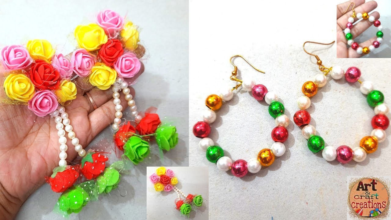 D.i.y how to make handmade flower jewelry |Earrings |Floral Earrings#craftideas #artndcraft