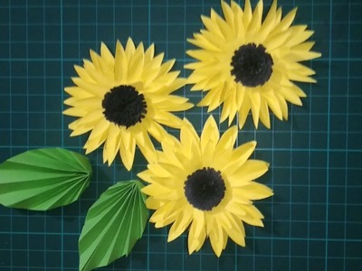 DIY easy paper sunflowers || #shorts