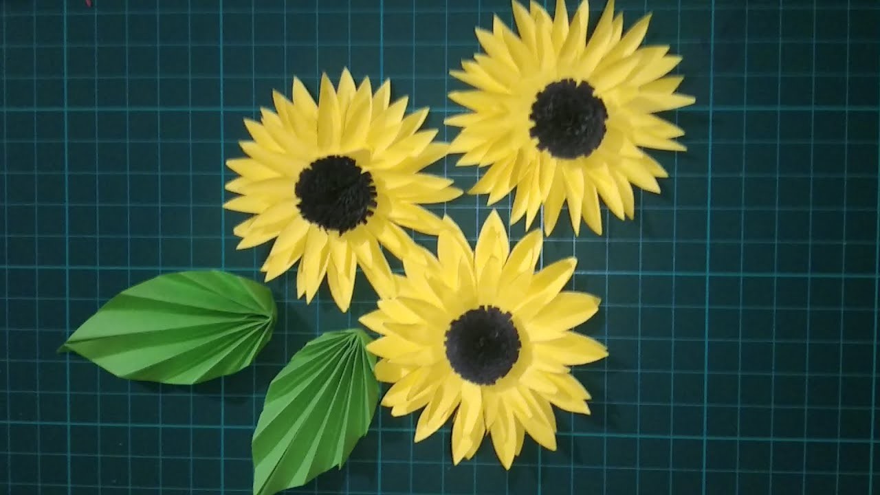DIY easy paper sunflowers || #shorts
