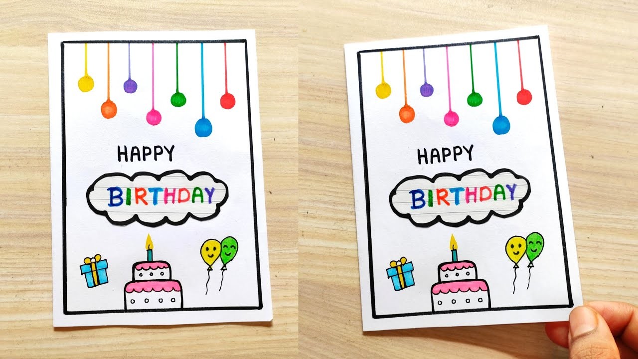 Handmade Birthday card drawing easy | How to draw special Birthday card for friends
