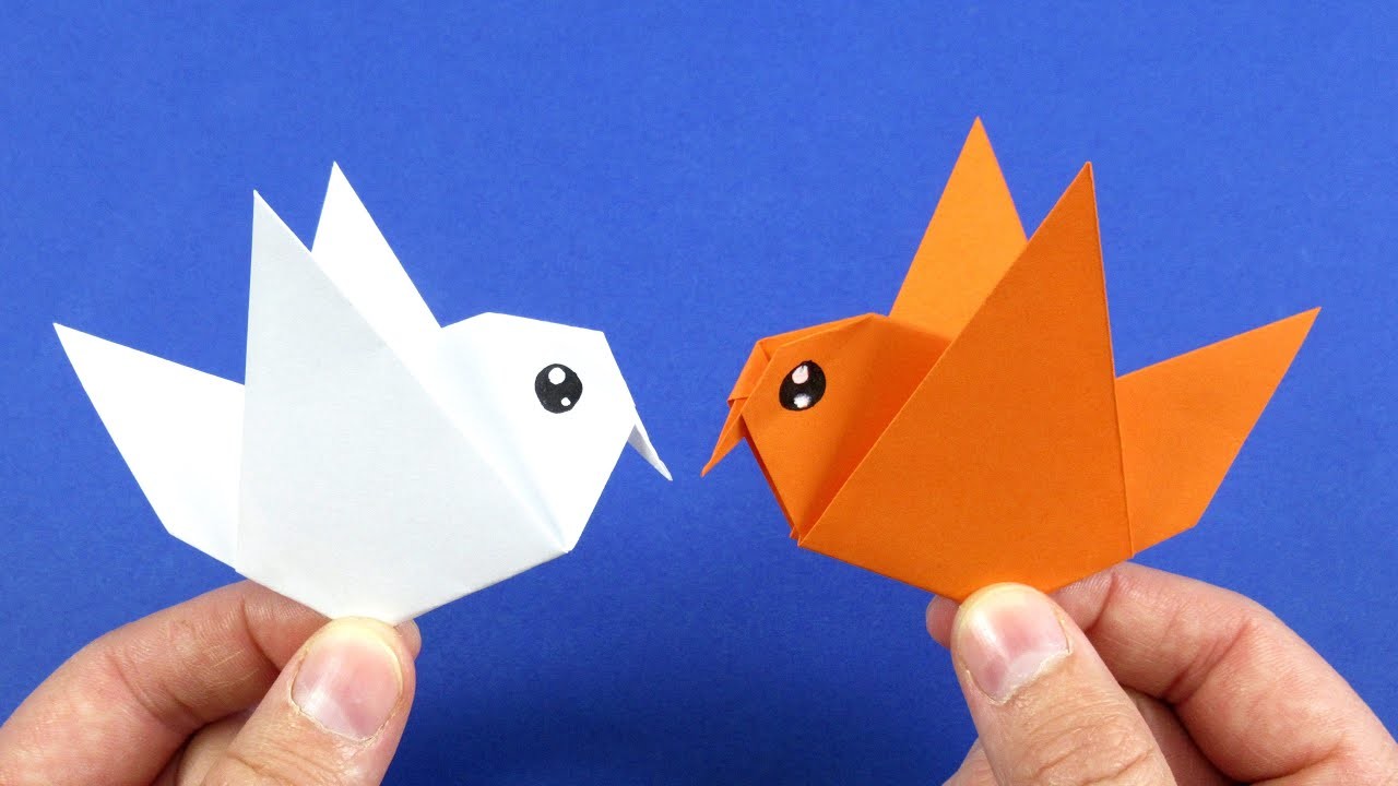 Как сделать птичку из бумаги своими руками - Оригами птица из бумаги