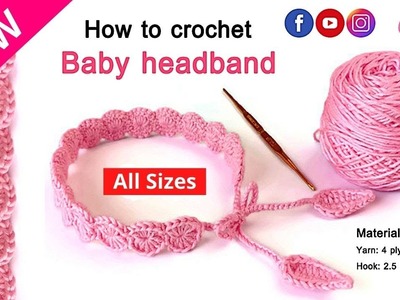 How to Crochet a pretty headband for babies | Easy & Perfect For All Crochet Beginners | Lovely Gift