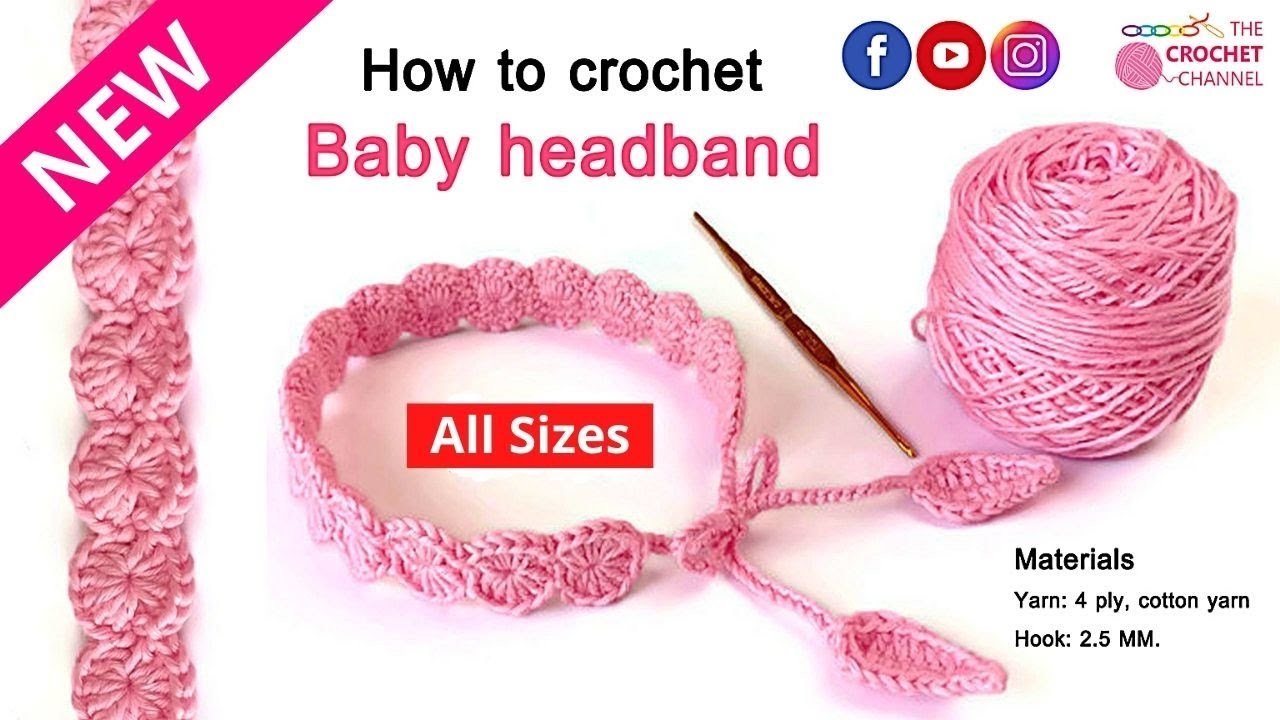 How to Crochet a pretty headband for babies | Easy & Perfect For All Crochet Beginners | Lovely Gift