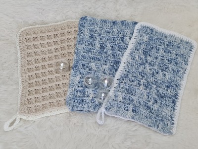 How to Crochet : a Wash Mitt with the Waffle Stitch