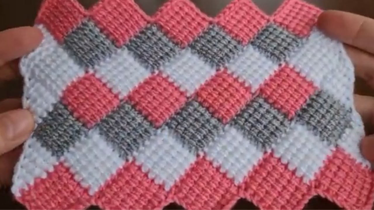 Super Easy Tunisian Knitting Pattern Baby Blanket #shorts