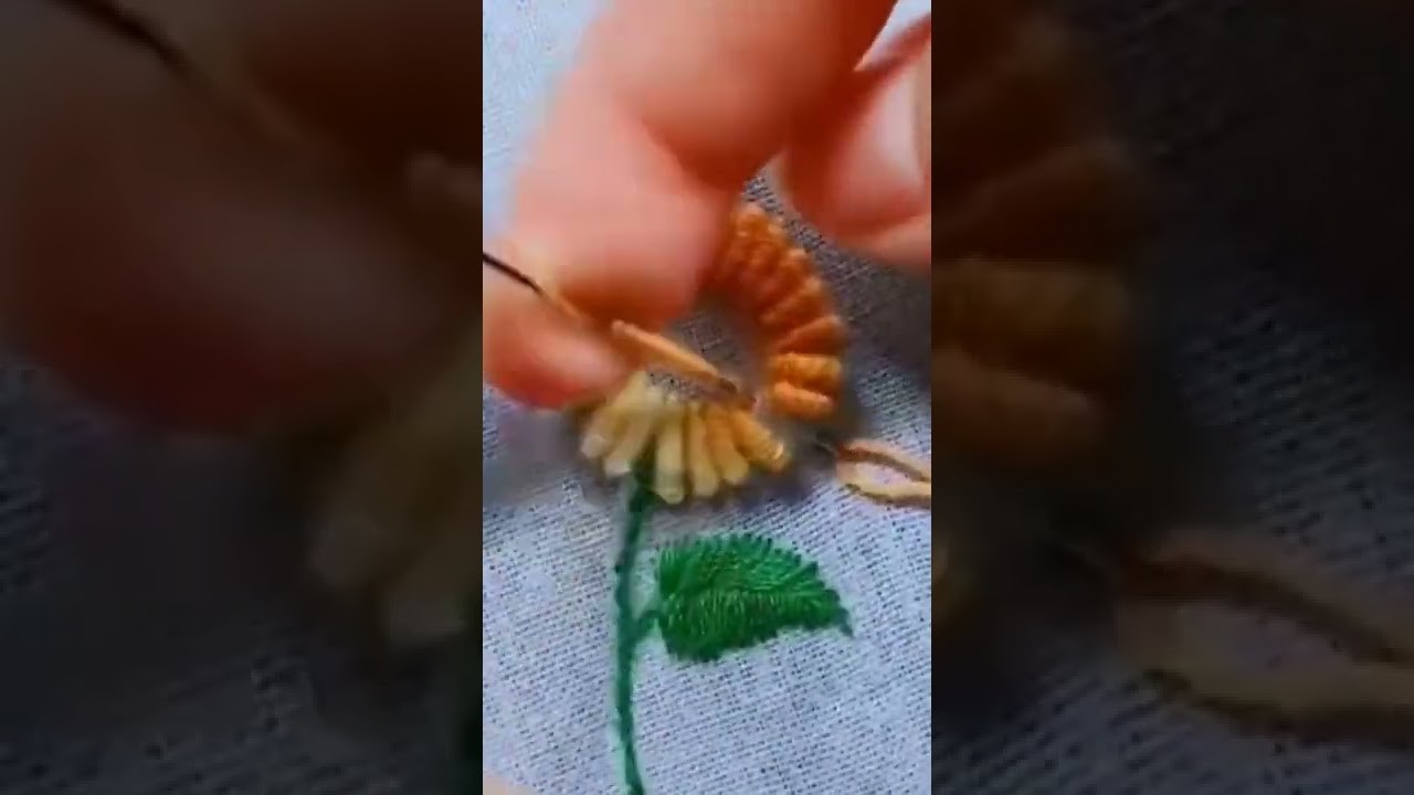 Bullion stitch embroidery design for beginners