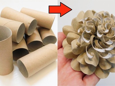 Amazing Flower DIY made of Toilet Paper Rolls. Easy Paper Flower Tutorial. Recycled Craft Ideas