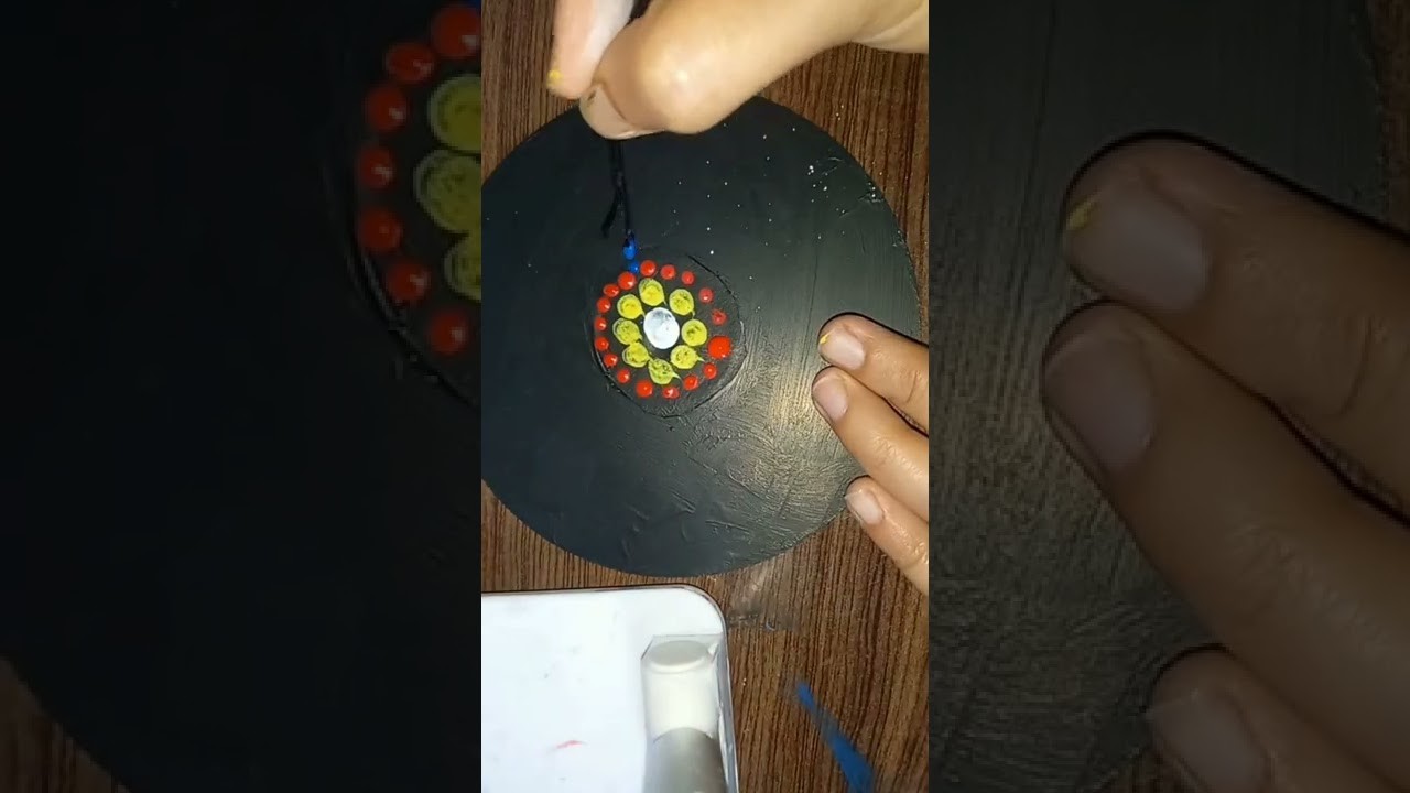 CD Coaster | easy dot painting | DIY Craft for beginners | craft with waste material