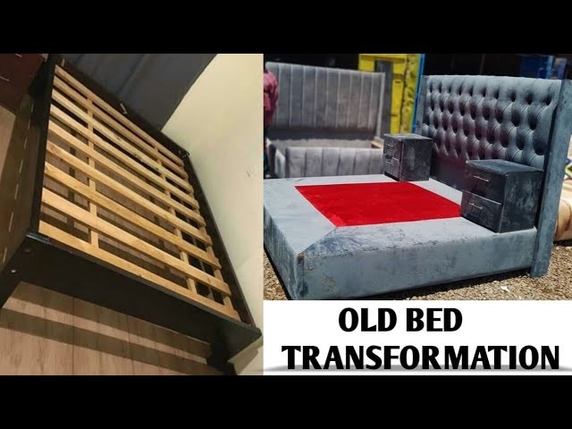 HOW TO DIY A TUFTED HEADBOARD. Old bed transformation