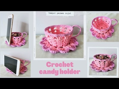 Crochet candy holder | merenda tempat permen (subtitle)