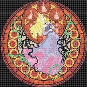 counted cross stitch pattern Sleeping beauty stained glass 282*278 stitches CH786