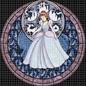 Counted cross stitch pattern Cinderella stained glass 279 x 282 stitches CH771