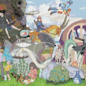 counted Cross stitch pattern ghibli characters Miyazaki 358*202 stitches CH951