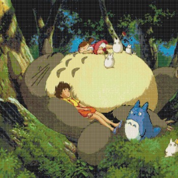 Counted Cross Stitch pattern Totoro by Miyazaki 441*237 stitches CH830