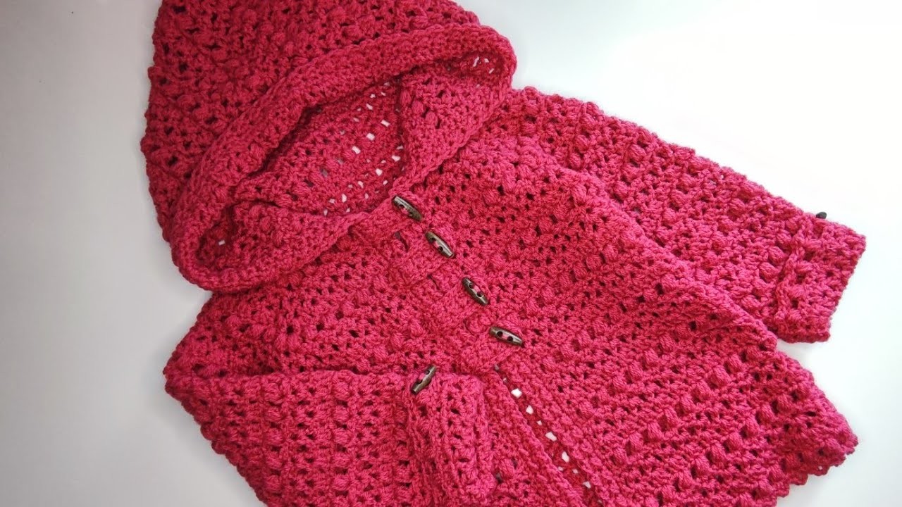 Crochet #66 How to crochet " the four stitch hoodie" for girls. Part 2