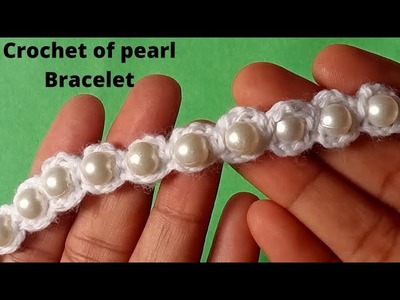 How to crochet pearl bracelet. crochet of bracelet.Koroshiya bracelet