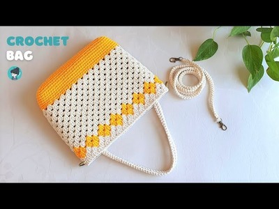 ????Easy DIY Crochet Mini Tote Bag | Crochet Bag Tutorial | Adorable Sling Bag | ViVi Berry Crochet