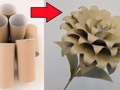 Summer Toilet Paper Roll Craft Idea. Paper Flower DIY. Easy Recycled Art