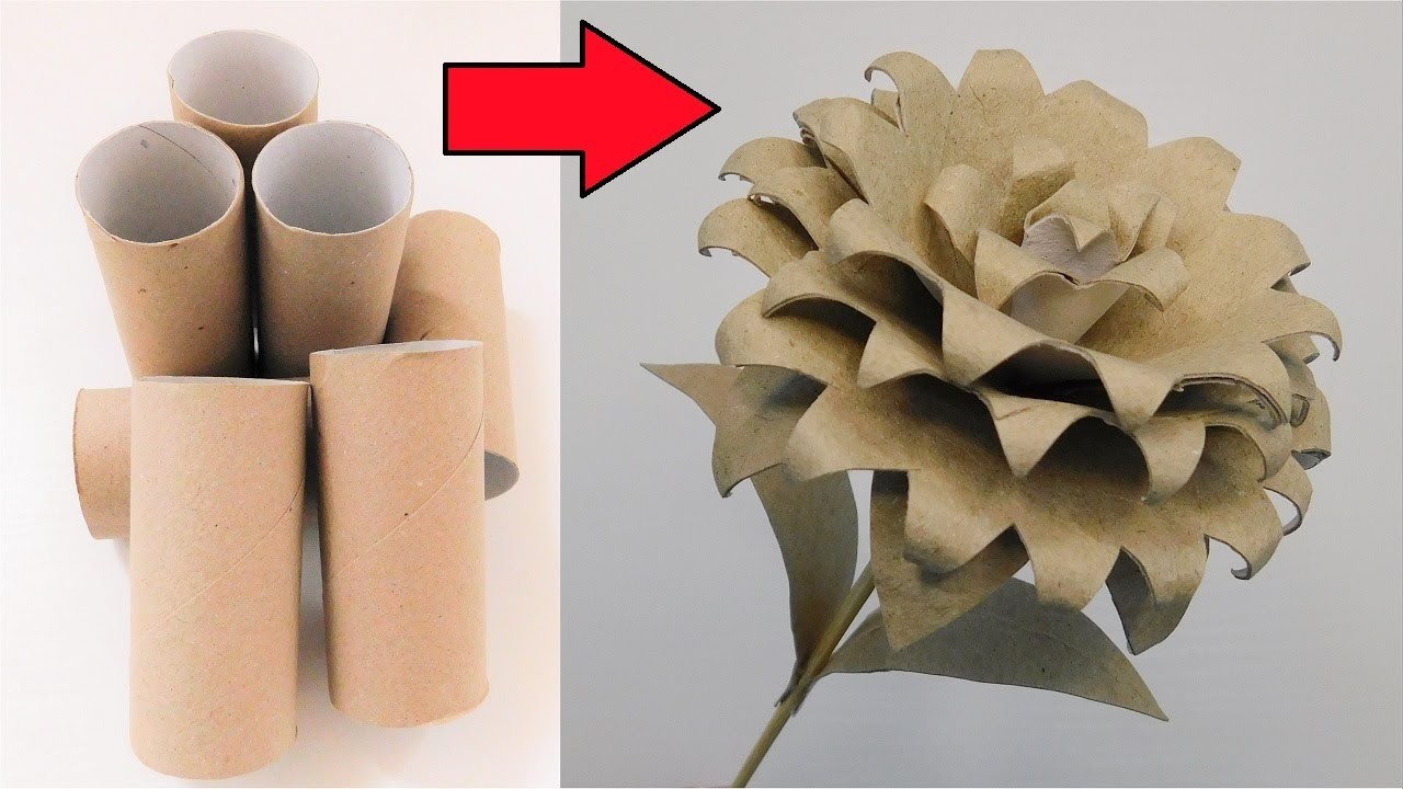 Summer Toilet Paper Roll Craft Idea. Paper Flower DIY. Easy Recycled Art