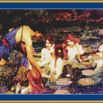 Hylas And The Nymphs Cross Stitch Pattern