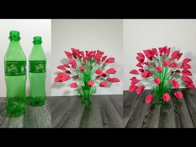 Hermosas flores de botellas plasticas recicladas - manualidades con botellas pet
