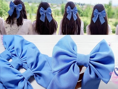 Hair Accessories-Sailor Hair Bow Tutorial, DIY How to Make a Fabric Bow, Hair Clip, Lazos de tela