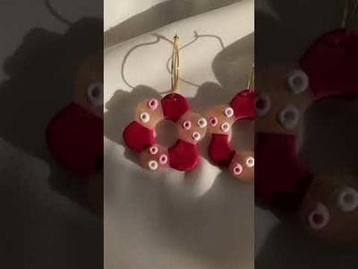 Red and translucent flower polymer clay earrings #shorts #tutorial