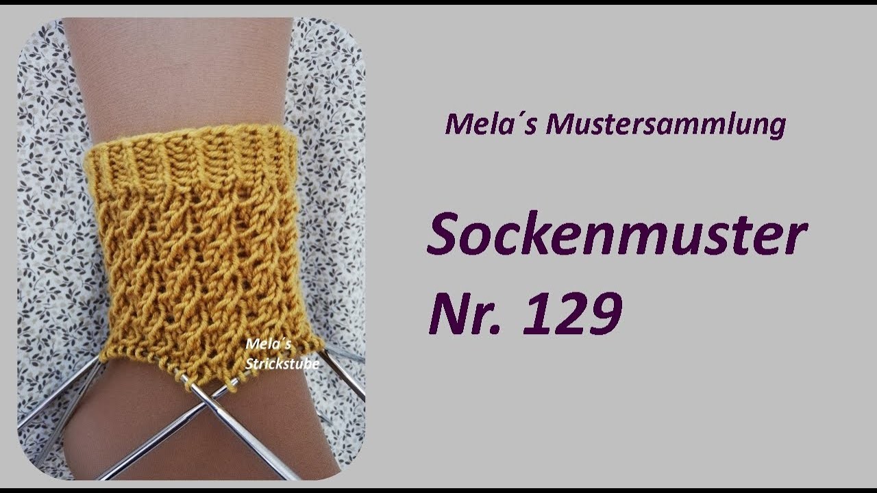 Sockenmuster Nr. 129 - Strickmuster in Runden stricken. Socks knitting pattern