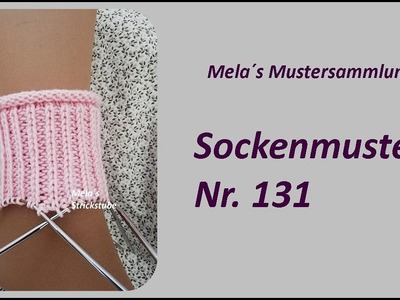 Sockenmuster Nr. 131 - Strickmuster in Runden stricken. Socks knitting pattern
