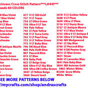 Disney Princess Cross Stitch Pattern***LOOK***Buyers Can Download Your Pattern As Soon As They Complete The Purchase